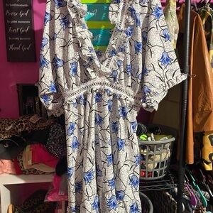 Floral V-Neck Ruffle Dress